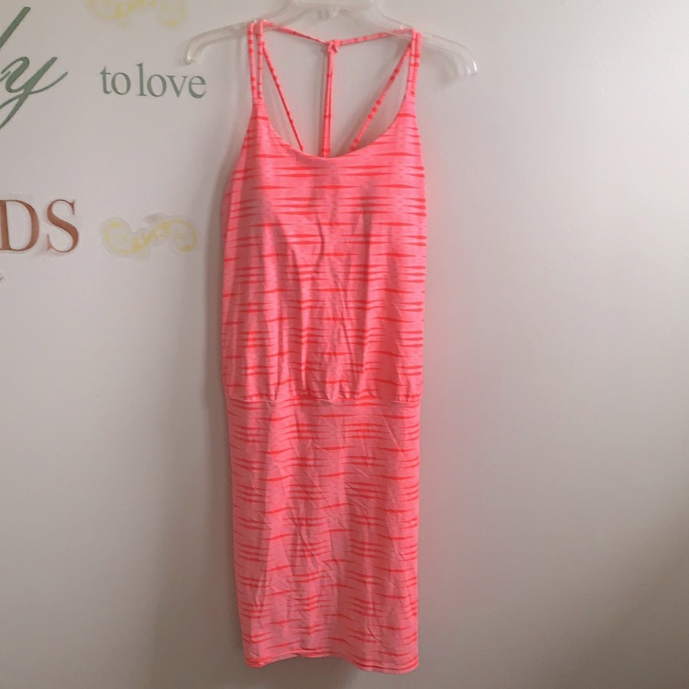 EUC Athleta size L bright coral/orange dress